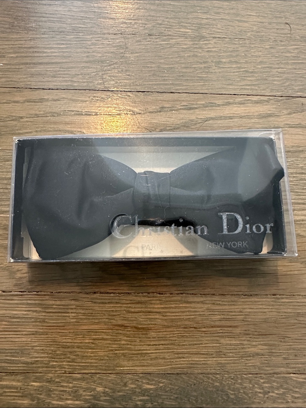 Vintage Christian Dior Black Silk Bow Tie Adjustable